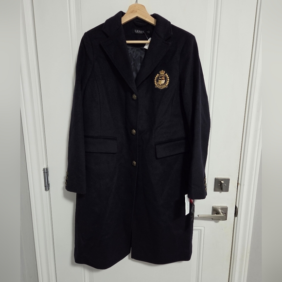 Polo Ralph Lauren Jackets & Blazers - NWT - Lauren Ralph Lauren Women's Wool Blended Logo Patch Coat - US 8/M